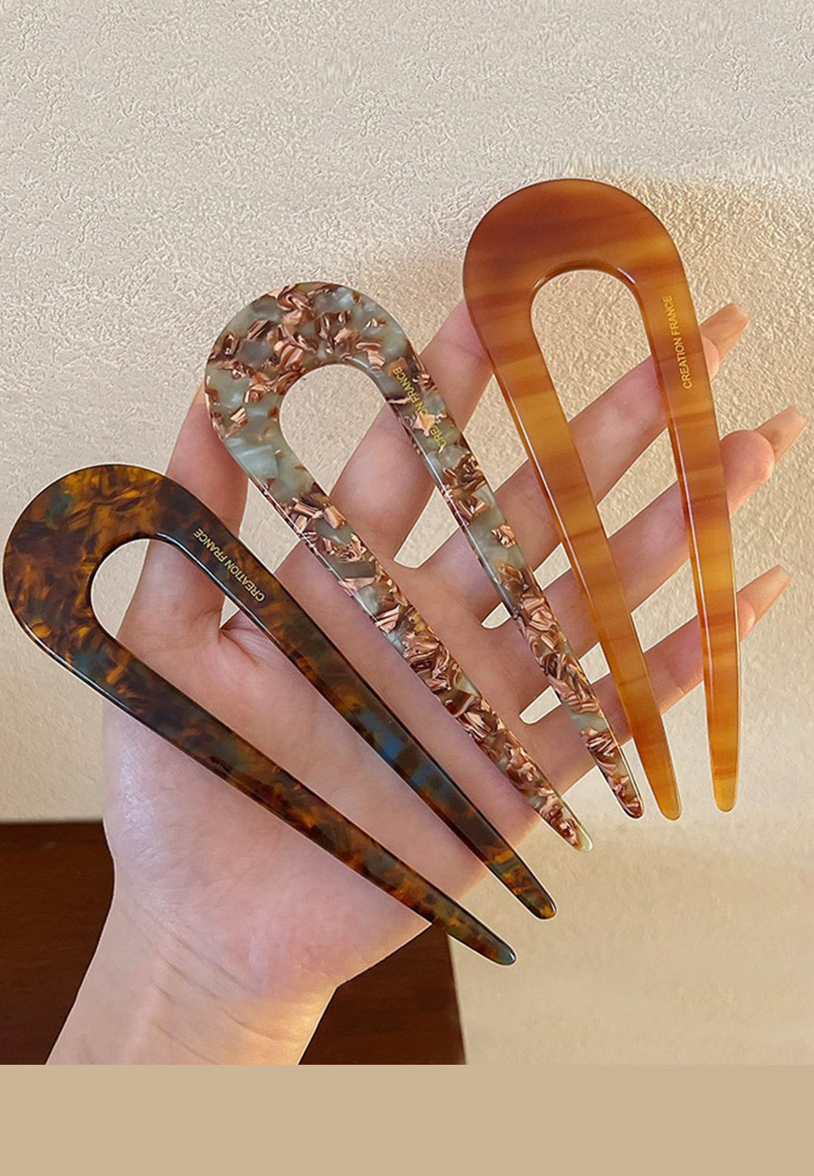 Marble Finish Giant Hair Pin