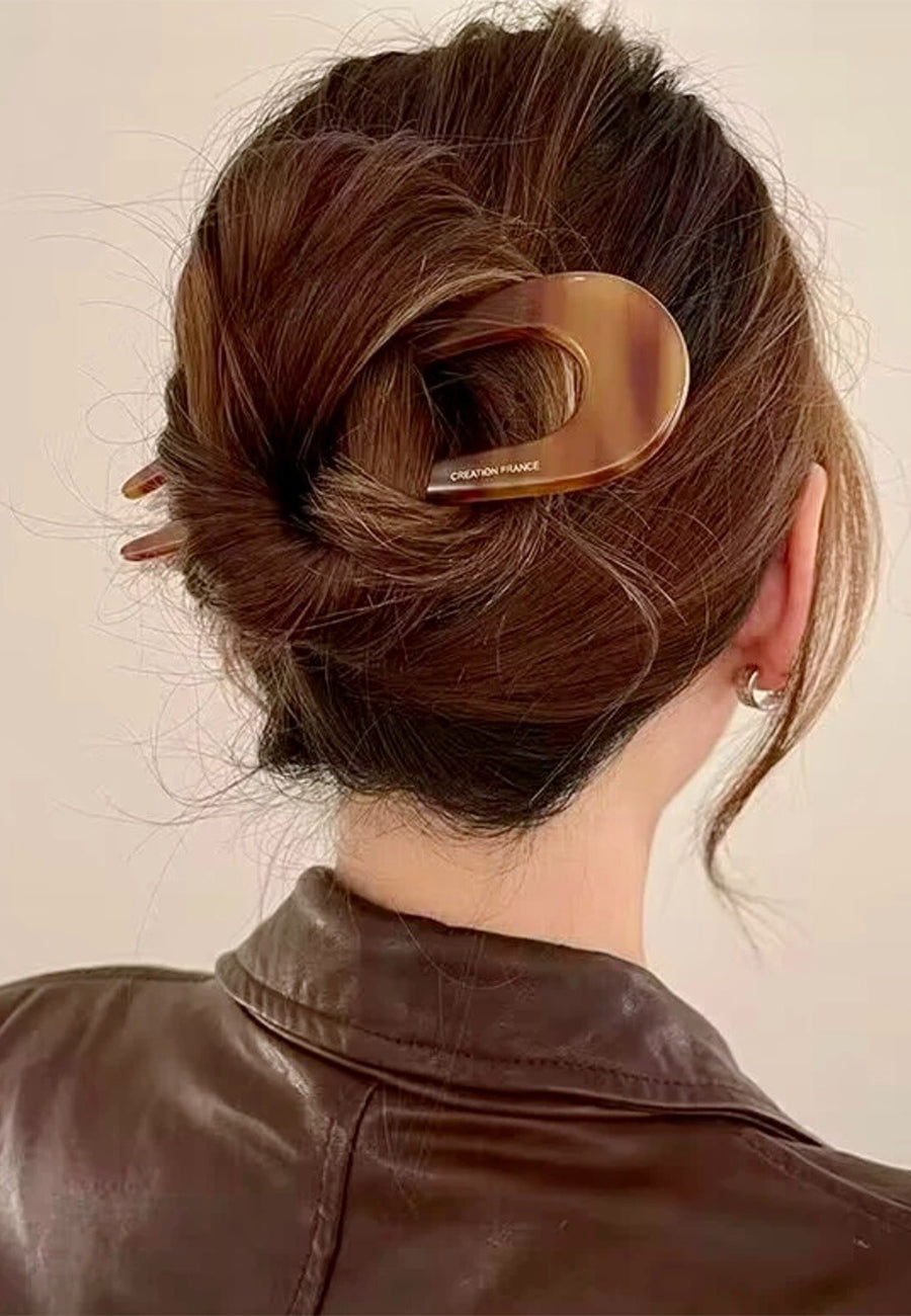 Marble Finish Giant Hair Pin