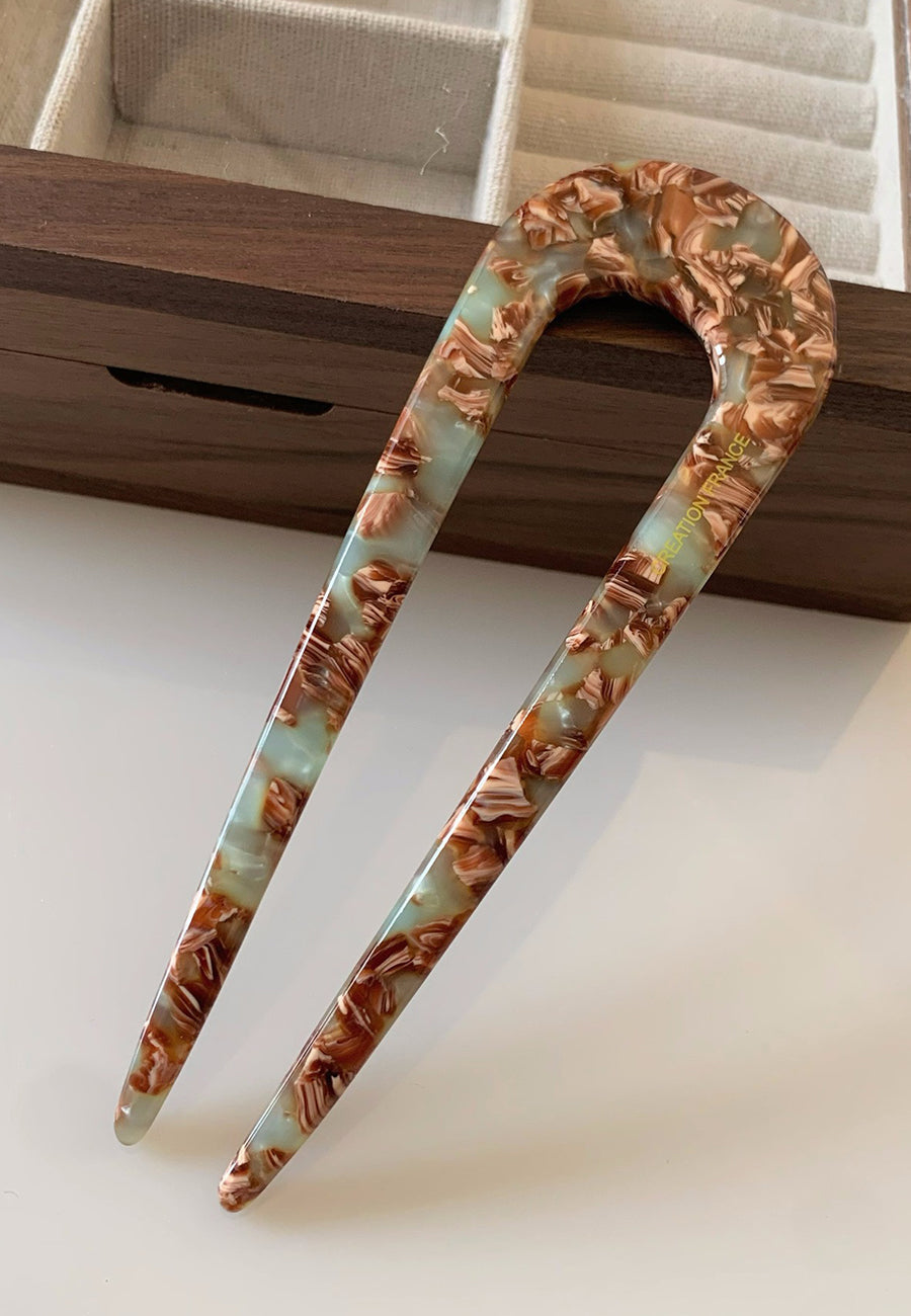 Marble Finish Giant Hair Pin