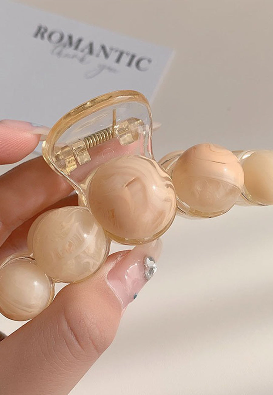 Round Marble Row Hair Claw