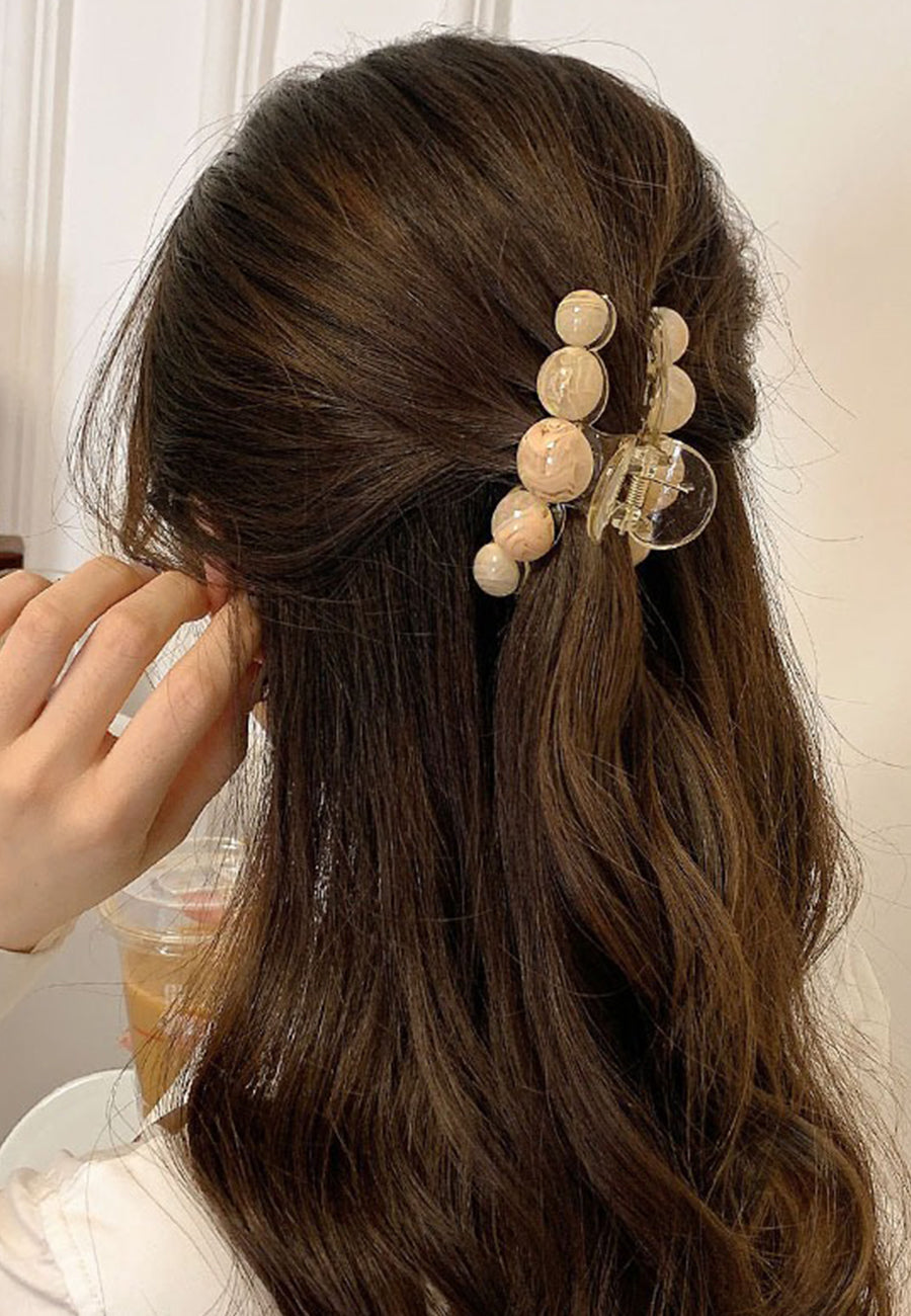 Round Marble Row Hair Claw