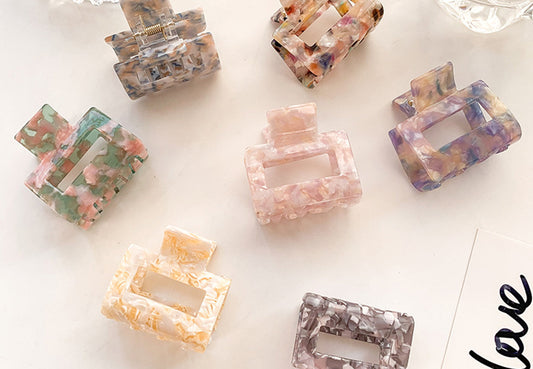 Marble Effect Multicolor Claw Clip