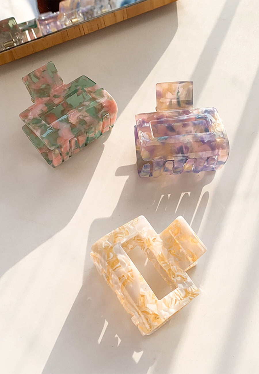 Marble Effect Multicolor Claw Clip