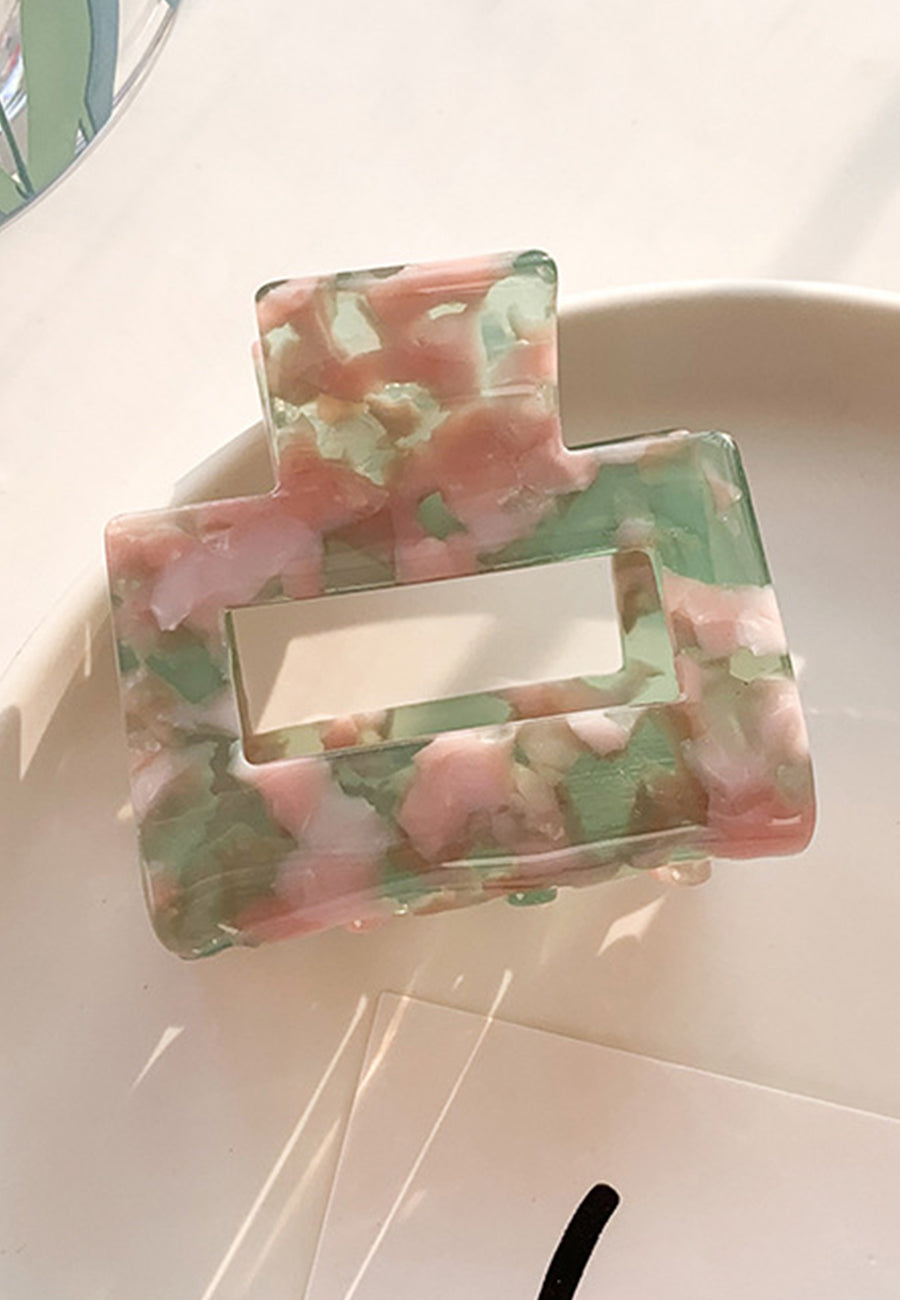 Marble Effect Multicolor Claw Clip