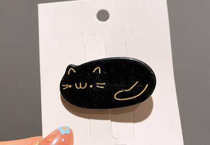 Cat Design Oval Clip