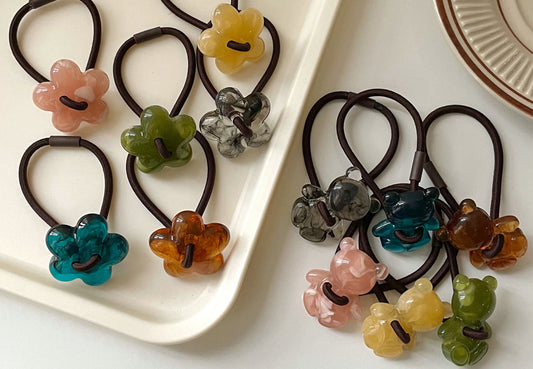 Mixed Shape Translucent Hair Ties