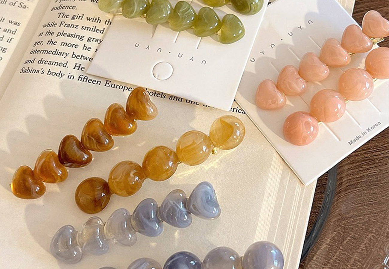 Marble Effect Hair Pin Set