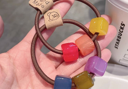 Multicolor Cube Hair Tie