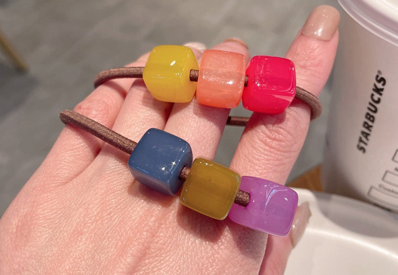 Multicolor Cube Hair Tie