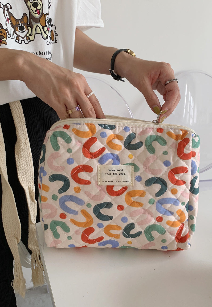 Multicolor Printed Quilt Pouch