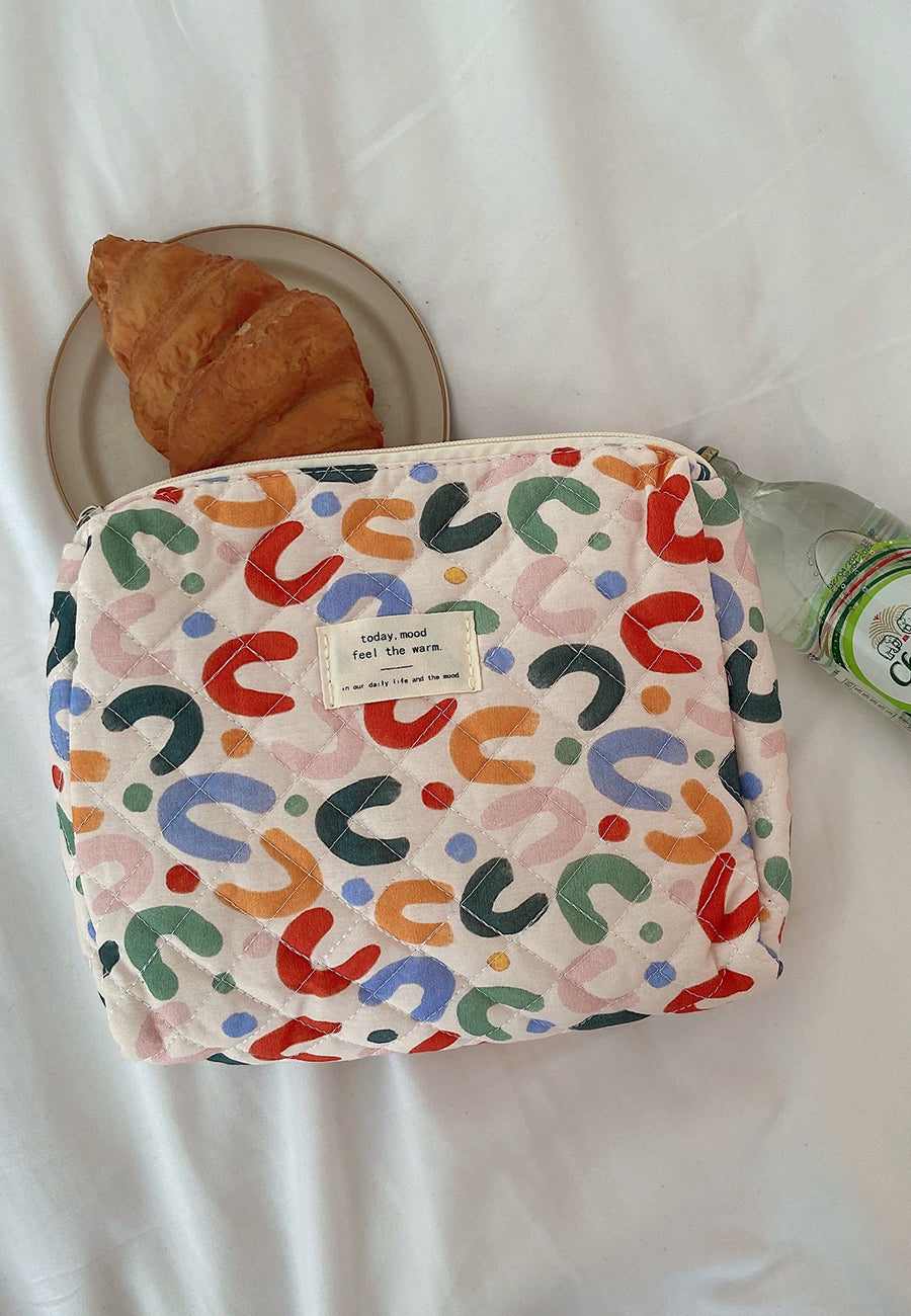Multicolor Printed Quilt Pouch