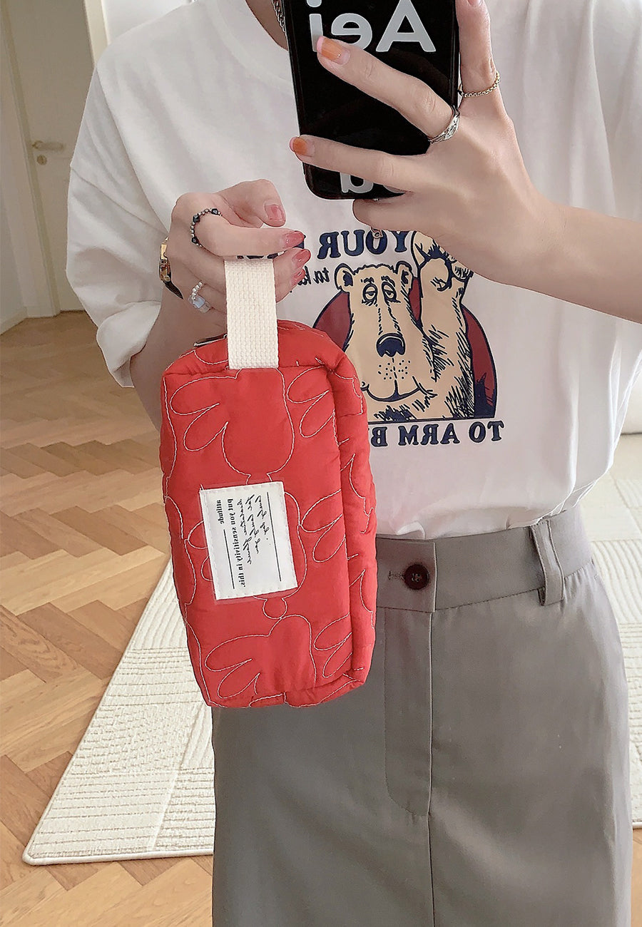 Contrast Bunny Stitch Pouch