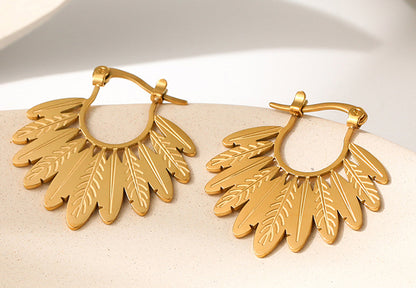 Asymmetrical Leaf Detail Earrings