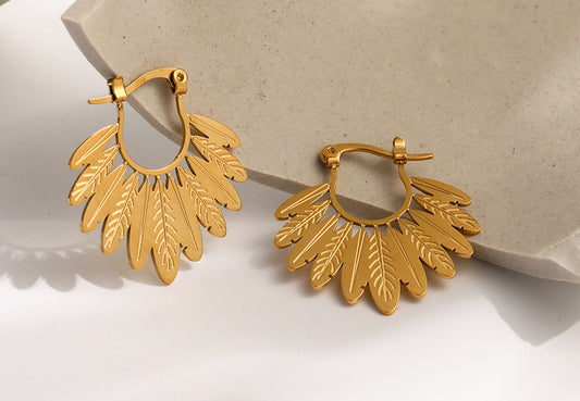 Asymmetrical Leaf Detail Earrings