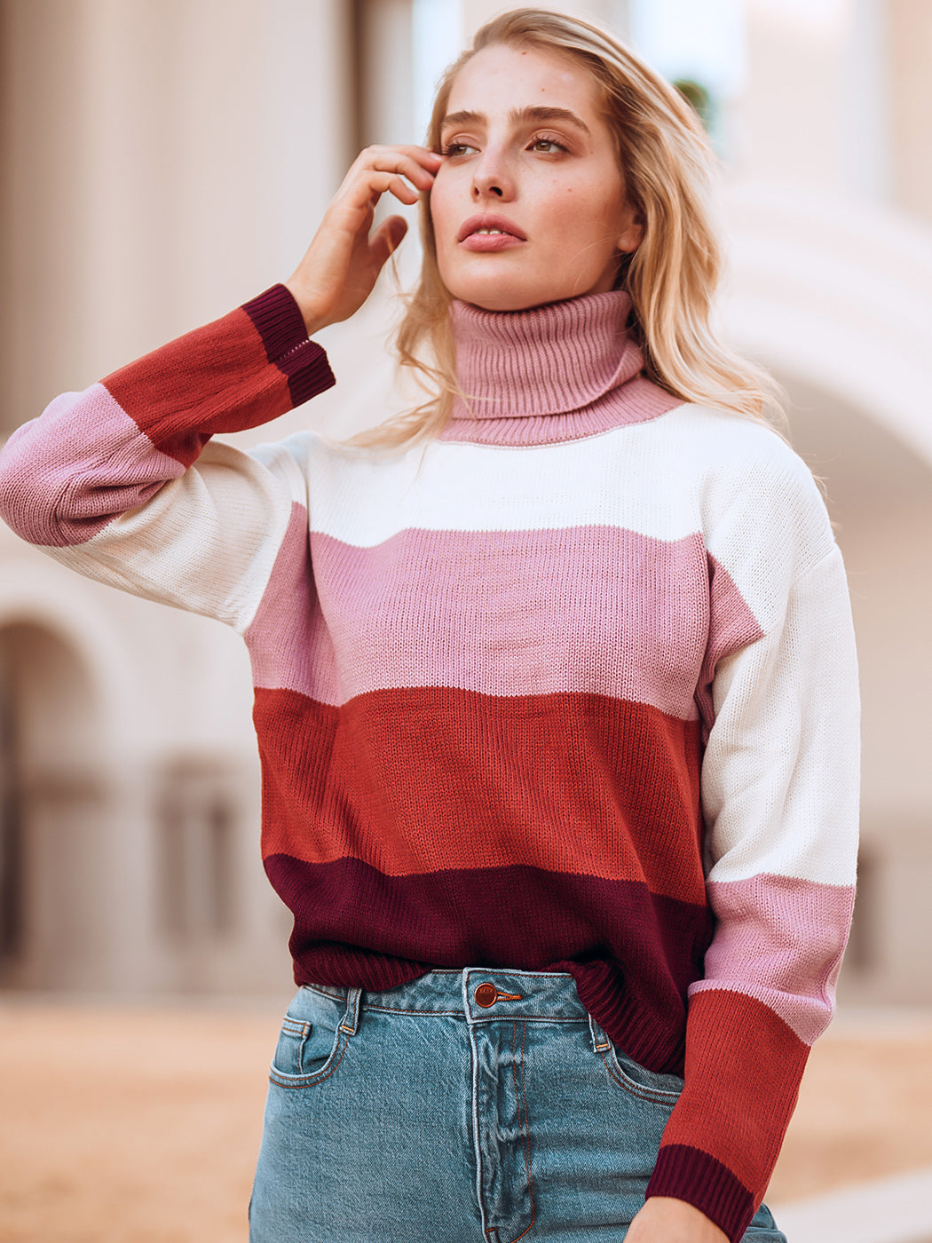 Color Blocked Cozy Sweater