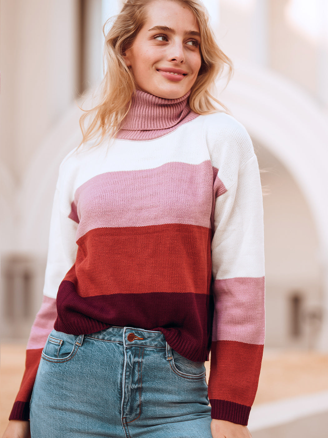 Color Blocked Cozy Sweater