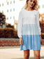 Colored Ruffle Long Sleeve Tunic Dress