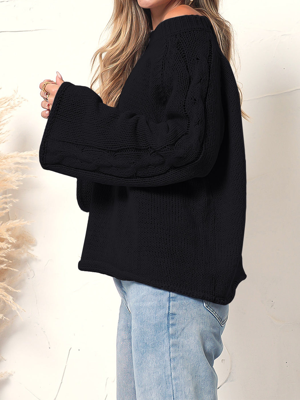 Long Bell Sleeve Knit Sweater