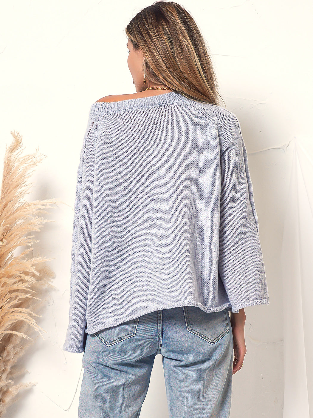 Long Bell Sleeve Knit Sweater