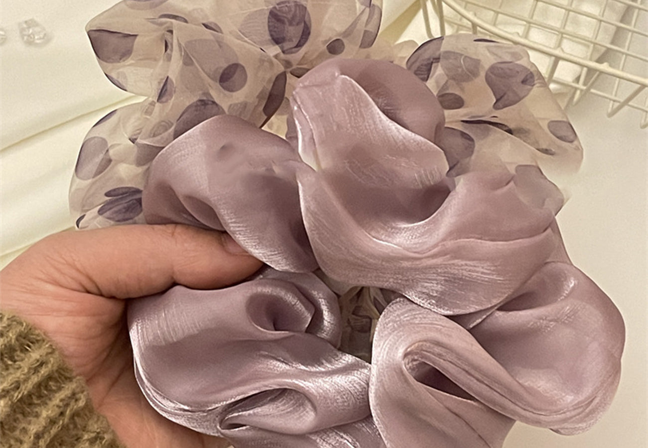 Mauve Ruched Scrunchie
