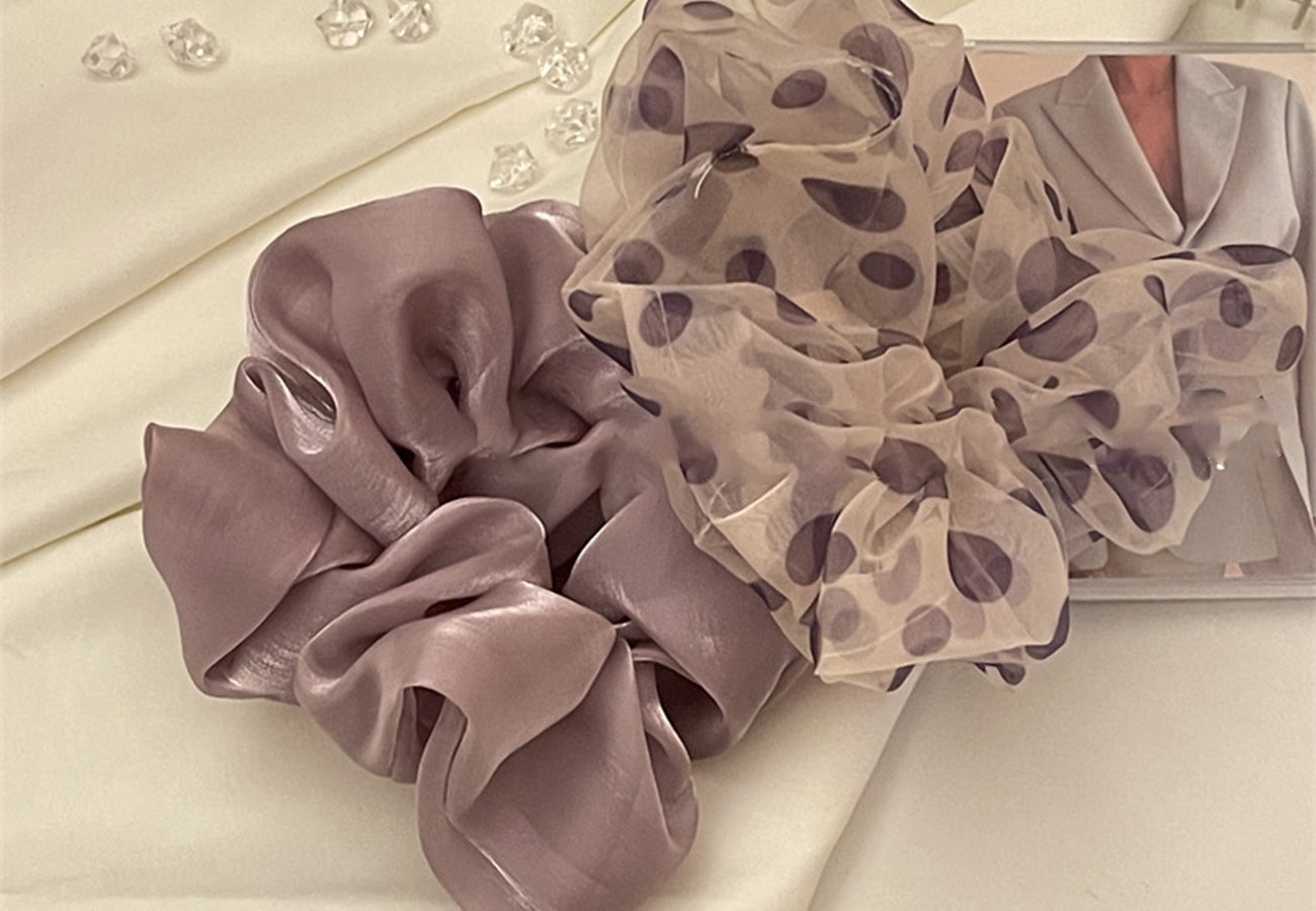 Mauve Ruched Scrunchie