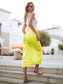 High Rise Drawstring Ruched Leg Slit Midi Skirt
