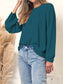 Round Neck Gathered Blouse