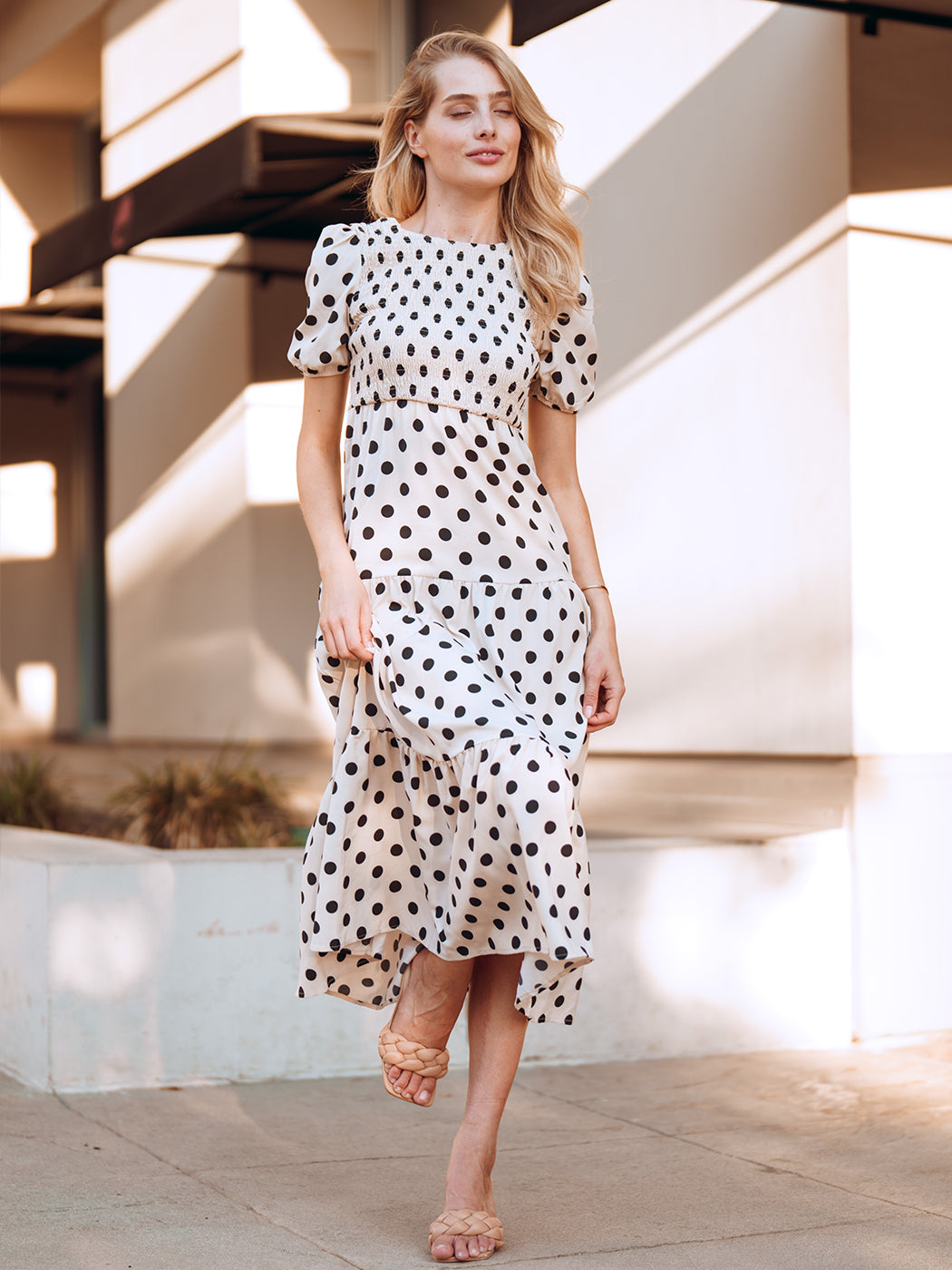 Tie Back Polka Dot Dress