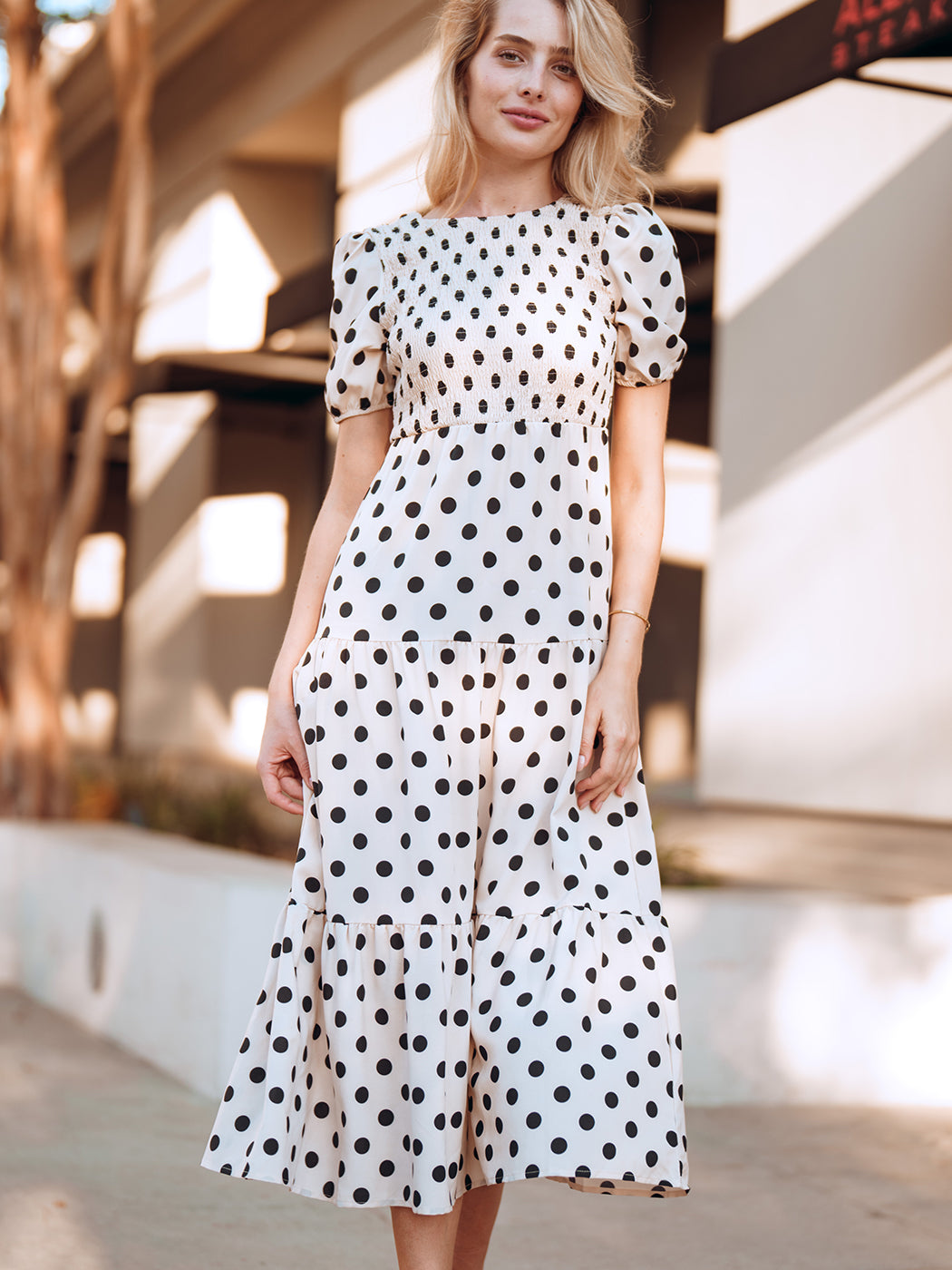 Tie Back Polka Dot Dress