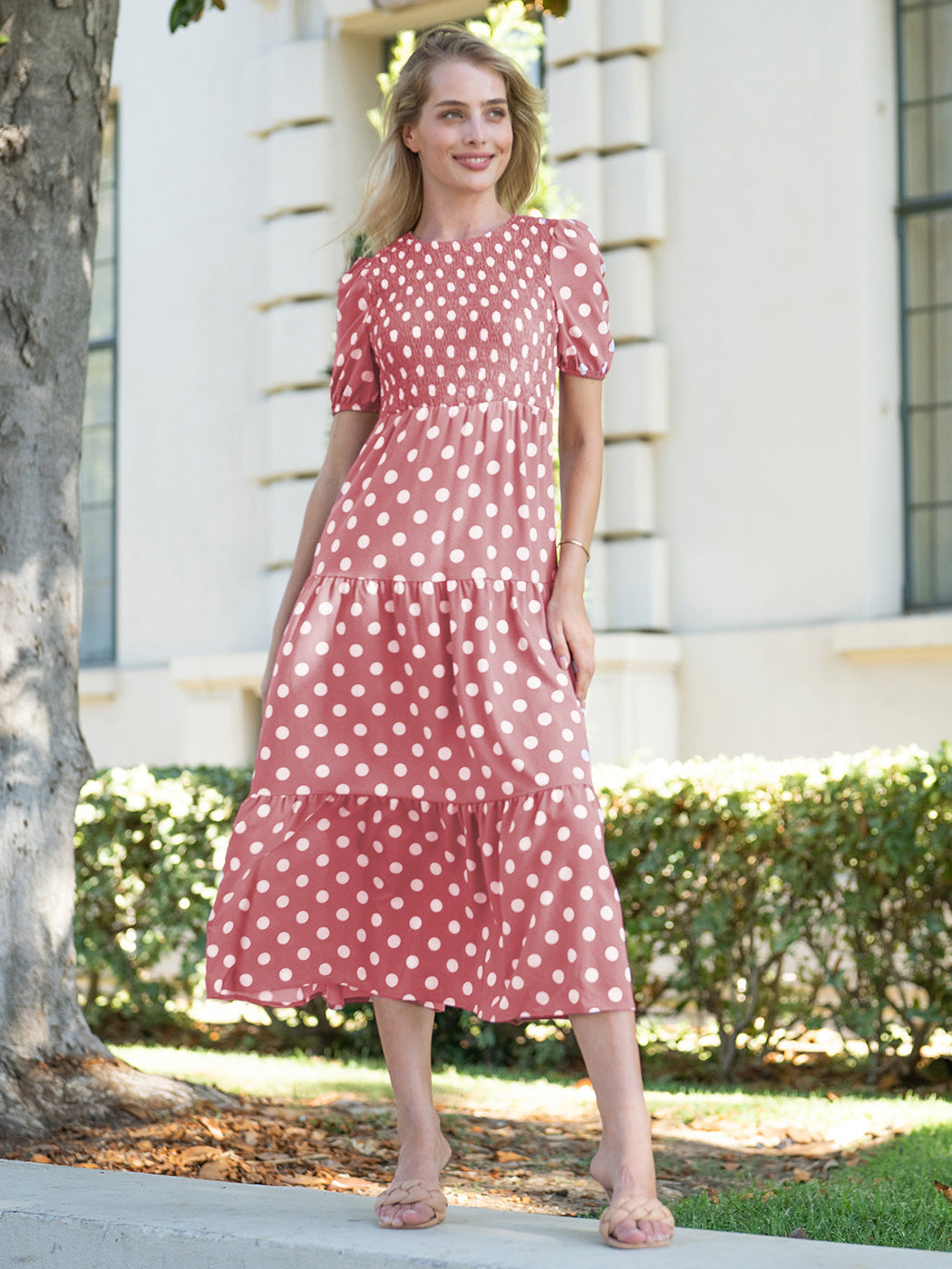 Tie Back Polka Dot Dress