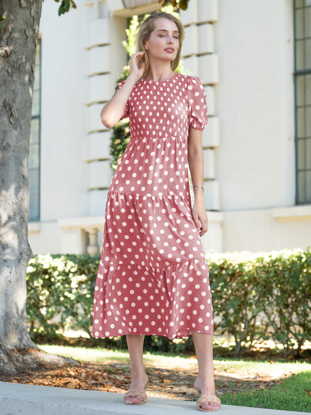 Tie Back Polka Dot Dress