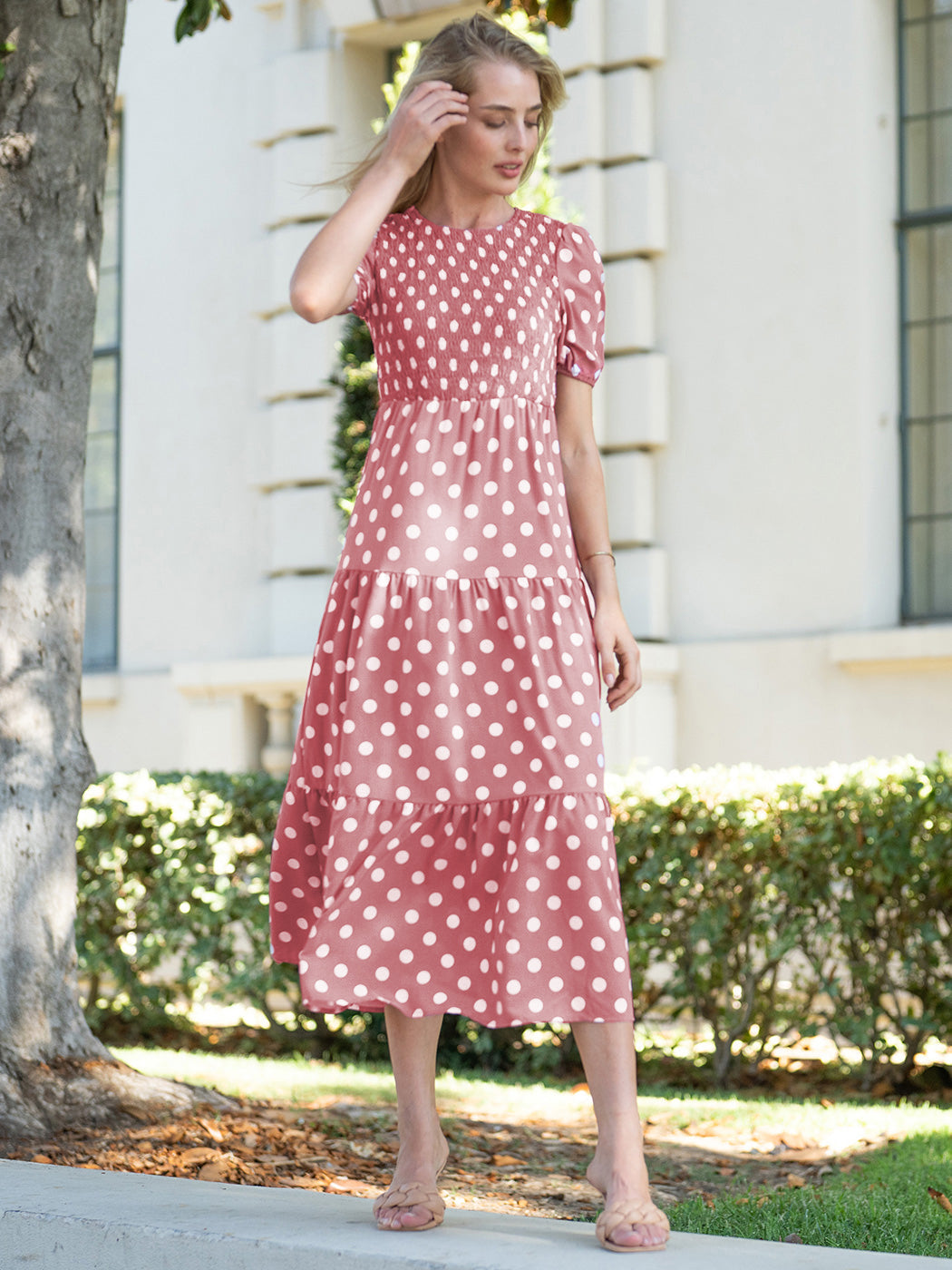 Tie Back Polka Dot Dress