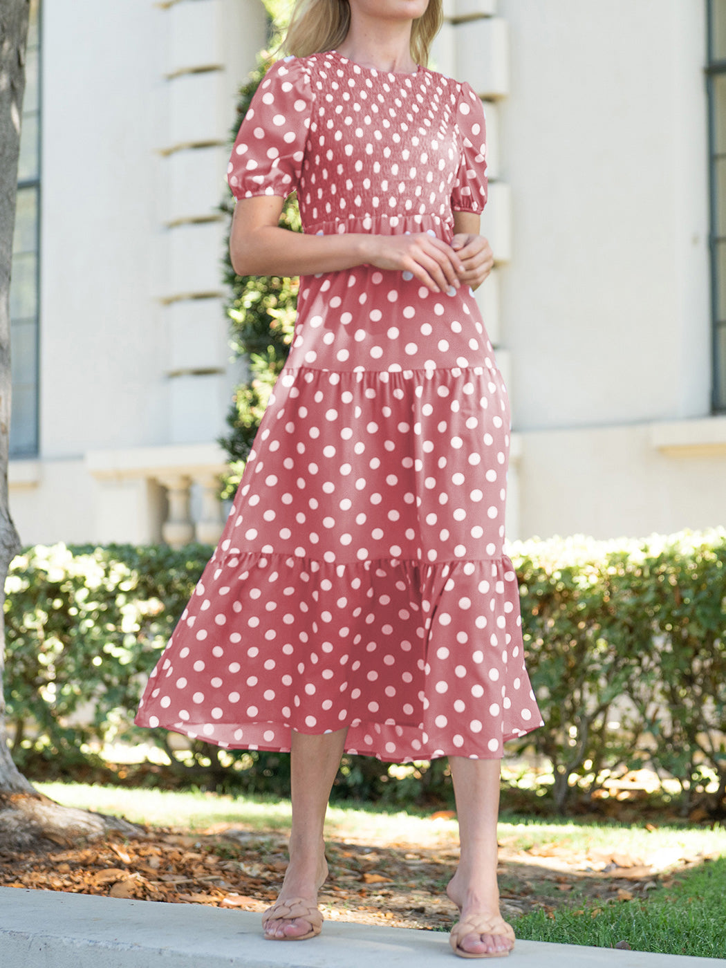 Tie Back Polka Dot Dress