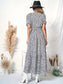 Printed Puff Sleeve Wrap Dress