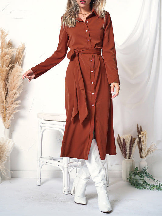 Contrast Button Down Polo Dress