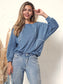 Round Neck Contrast Stitch Sweater