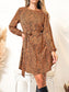 Animal Print Bishop Sleeve Dress