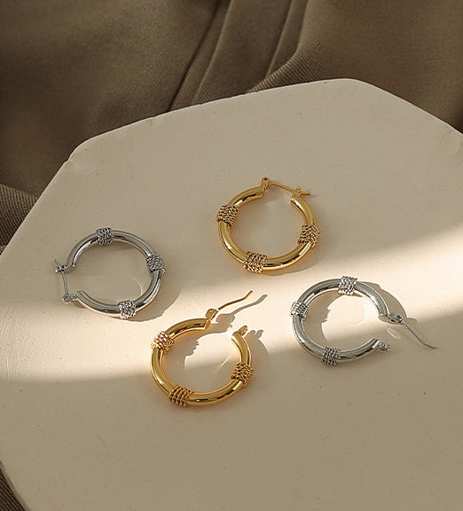 Triple Chain Cuffs Hoop Earrings