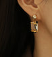 Clear Rectangular Crystal Earrings