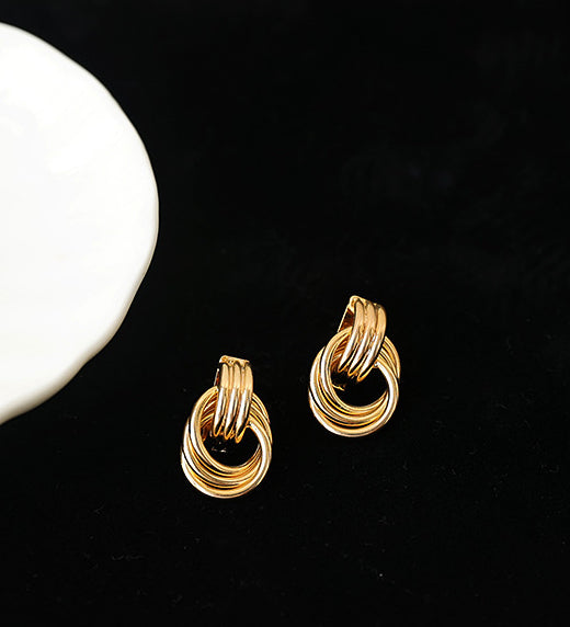 Layered Hoops Gold Earrings