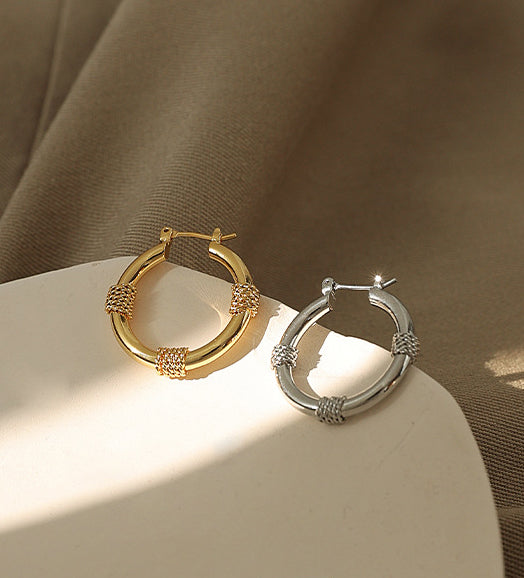 Triple Chain Cuffs Hoop Earrings