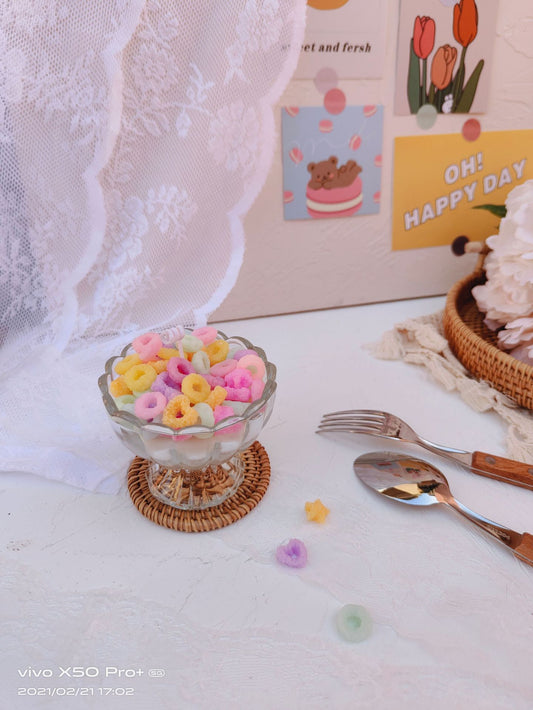 Fruit Loops Cereal Decorative Candle