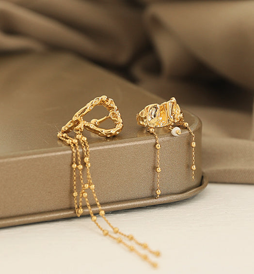 Pearl Tassel Gold Ear Cuff