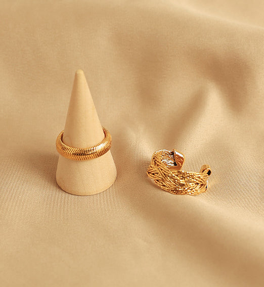 Nest & Snake Bone Gold Ring Variety