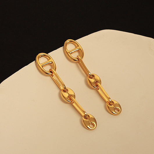 Piglet Nose Chain Dangle Earrings