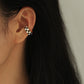 Checkered Stainless Steel Gold Plated Ear Cuff