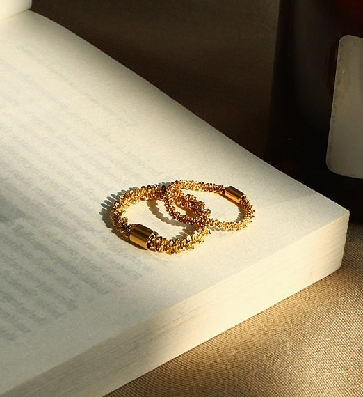 Ruffled Spikes Gold Ring