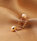 Double Pearl Gold Chain Ear Crawler