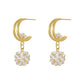 Crystal C-Loop 925 Sterling Silver Earrings