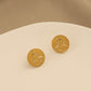 Silhouette Outline Gold Coin Ear Studs